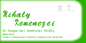 mihaly kemenczei business card